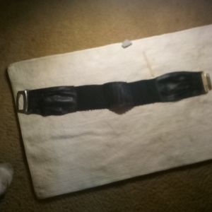 MZ of New York Black gator skin soft leather Wait Belt